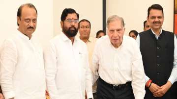 Ratan Tata with Eknath Shinde, Ajit Pawar and Devendra Fadnavis