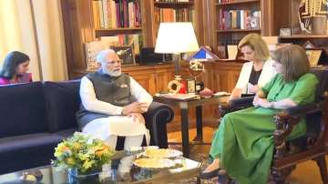 PM Modi with Greek President Katerina N. Sakellaropoulou