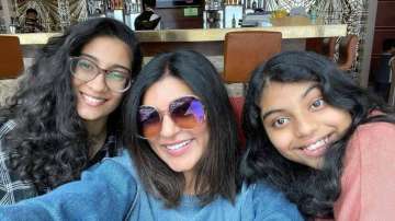 Sushmita Sen with daughters