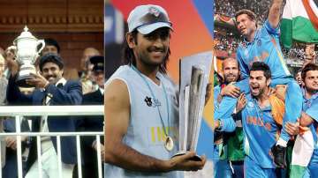 Indian players celebrating ICC World Cup triumphs