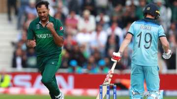 Wahab Riaz rejoices after getting rid of Chris Woakes during 2019 World Cup