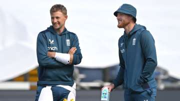 Joe Root and Ben Stokes during Ashes 2023 in July