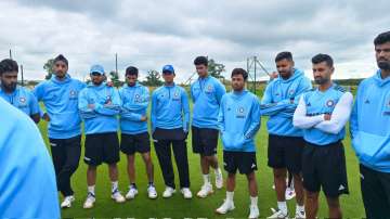 India T20I squad during a training session in Dublin