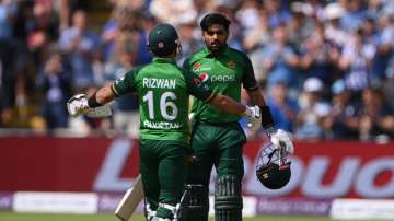 Pakistan's Babar Azam and Mohammad Rizwan during the ODI series against England in June 2021