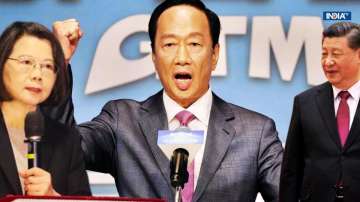 Terry Gou, founder of Foxconn, in centre 