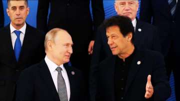 Pakistan's former Prime Minister Imran Khan with Russian President Vladimir Putin.