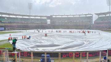 Heavy rain in Guwahati meant the warm-up match between India and England was called off 