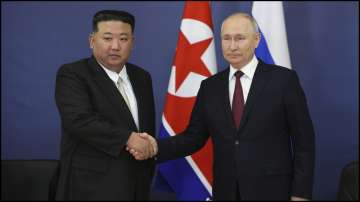 North Korean leader Kim Jong Un with Russian President Vladimir Putin