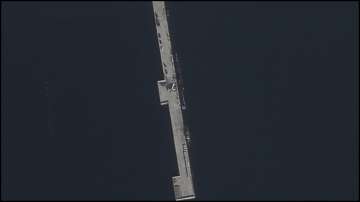 A satellite photo of North Korea's latest nuclear submarine