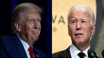 US President Joe Biden (right) and former President Donald Trump (left)