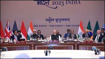 PM Modi at the second session of the G20 Summit in New Delhi on Saturday