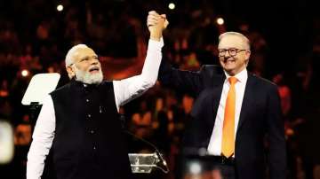 Australian Prime Minister Anthony Albanese with his Indian counterpart Narendra Modi during his visit to Canberra in May this year.