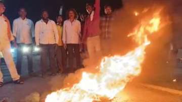 Demonstration against lathi charge
