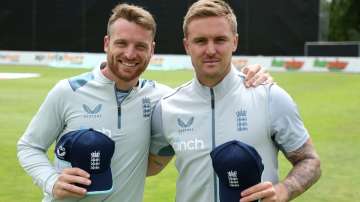 Jos Buttler and Jason Roy during the ODI match against Netherlands in June 2022