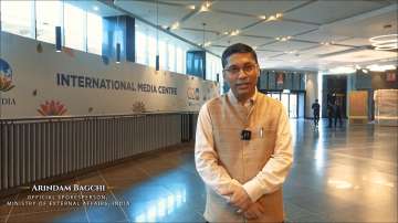MEA Spokesperson Arindam Bagchi at the International Media Centre 