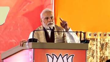 PM Modi addresses a rally in poll-bound Chhattisgarh