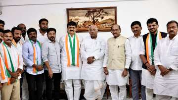 BRS MLA Mynampally Hanumantha Rao, son join Congress ahead of Telangana assembly elections