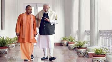 Prime Minister Narendra Modi with Uttar Pradesh Chief Minister Yogi Adityanath 