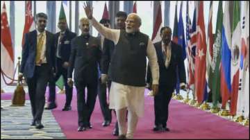 PM Modi at the Bharat Mandapam in New Delhi for the G20 Summit on Saturday