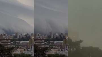 Shelf cloud covers Brazilian town