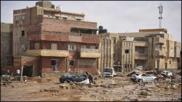 Entire neighbourhoods have been swept away in floods in eastern Libya