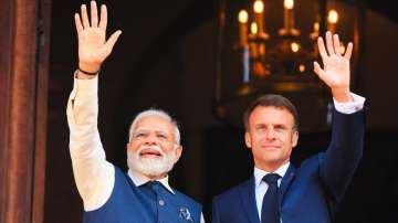 PM Modi and French President Macron.