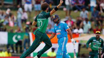 Rohit Sharma was cleaned up by Shaheen Afridi during the Asia Cup match
