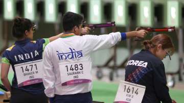 Indian shooters during Tokyo 2020 Olympic Games at Asaka Shooting Range