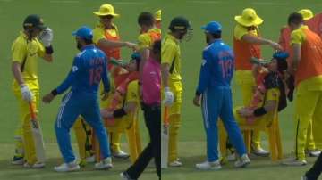 Virat Kohli was at his comical best when Steve Smith took a breather from heat in Rajkot in the third ODI