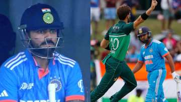 Virat Kohli was blown away by a Shaheen Afridi delivery to Rohit Sharma