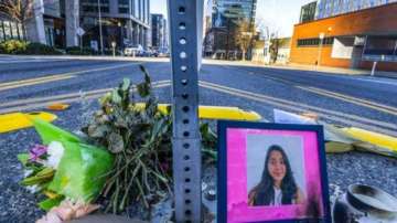 A portrait of an Indian student, Jaahnavi Kandula, who was killed in the US.