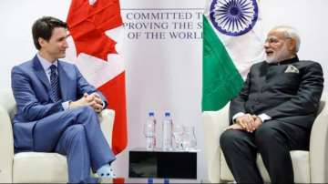 PM Narendra Modi meets Canada PM Justin Trudeau at WEF Davos 2018
