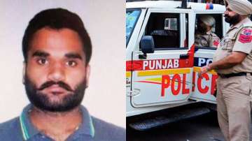 Goldy Brar (L) and Punjab Police (R). 