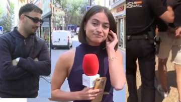 Man arrested after touching Spanish reporter during live broadcast