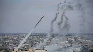 Rockets launched by Palestinian militants from the Gaza Strip towards Israel