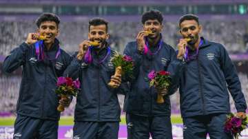 Men's relay team won a historic Gold in the Asian Games in the 4x400m event