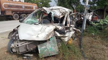 The car in which the people were travelling.