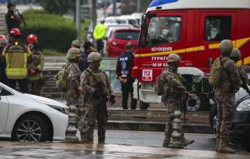 Turkish security forces at the site of the suicide blast in Ankara