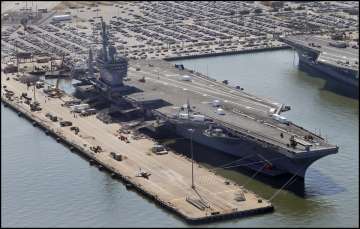 USS Dwight D Eisenhower in Norfolk, Virginia.