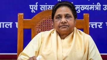 BSP supremo Mayawati addresses a press conference.