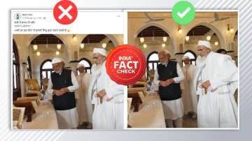 The viral picture claimed that PM Modi was wearing a skull cap. 