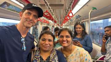 Hrithik Roshan with commuters in Mumbai metro