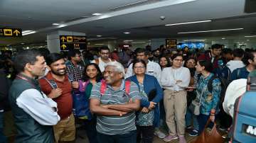A batch of 274 Indian nationals take a special flight to India