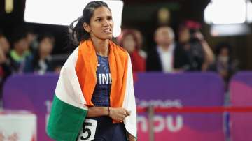 Jyothi Yarraji at Asian Games 2023 in Hangzhou on Oct 1, 2023