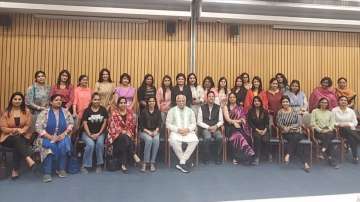 Haryana Chief Minister Manohar Lal Khattar holds an interaction with women journalists at the India International Centre in New Delhi