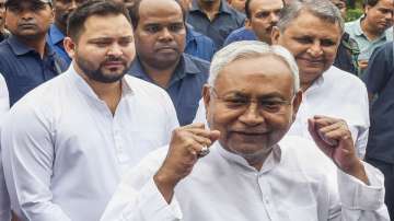 Bihar Chief Minister Nitish Kumar and his deputy Tejashwi Yadav