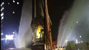 100-feet high water fountain breaks outs