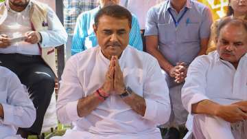 NCP (Ajit Pawar) leader Praful Patel during inauguration of the party office at North Avenue, in New Delhi.