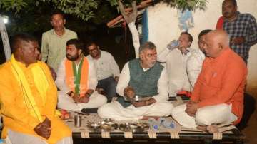 Union Minister Prahlad Patel interacts with tribals in Madhya Pradesh's Chhindwara.