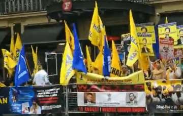 Khalistani supporters protesting outside Indian High Commission in London